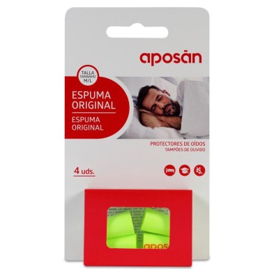 Tapones Oídos Espuma Original Aposan 4 Unidades Talla m/l
