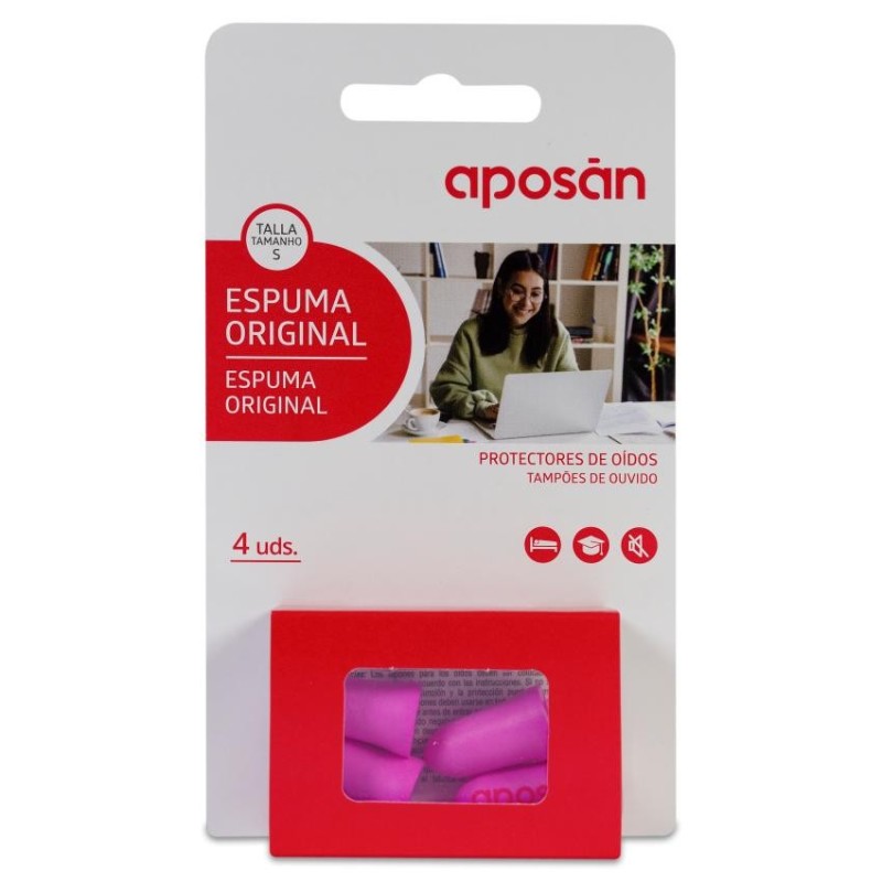 Tapones Oídos Espuma Original Aposan 4 Unidades Talla S