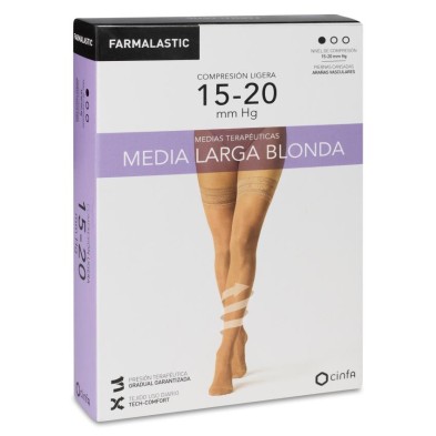 Media Larga (a-f) Compresión Ligera Farmalastic Blonda Talla m Color Camel