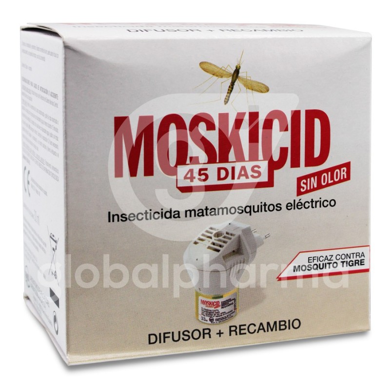Moskicid 45 Días Eléctrico Matamosquitos Plaguicida Difusor + Recambio