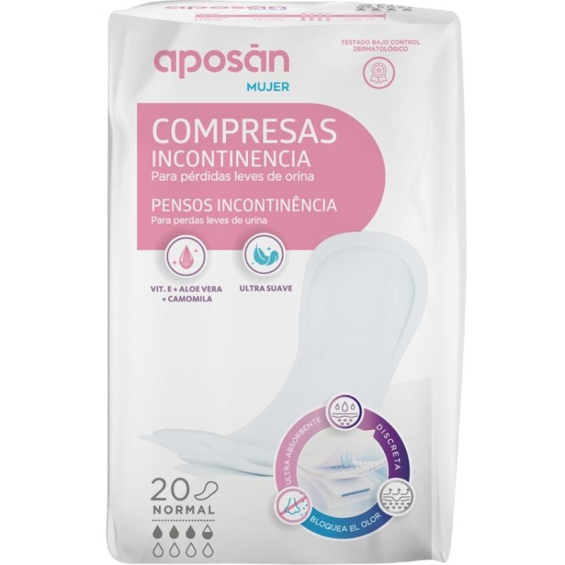 Aposan Compresa Incontinencia Normal 20 uds
