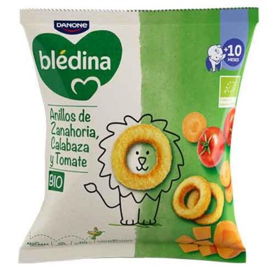 Bledina Bio Snack Anillos de Zanahoria Calabaza y Tomate 1 Envase 20 g