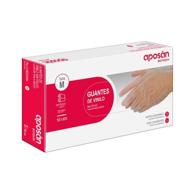 Aposán Guantes Vinilo Talla m 50 u