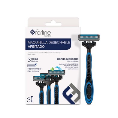 Farline Hombre Maquinilla de Afeitado Desechable 3 Unidades