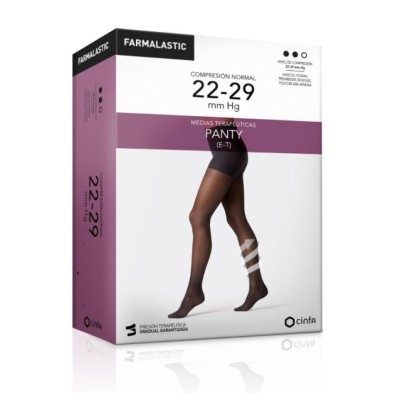 Panty (e-t) Compresión Normal Farmalastic 1 Unidad Talla Reina Plus Color Negro