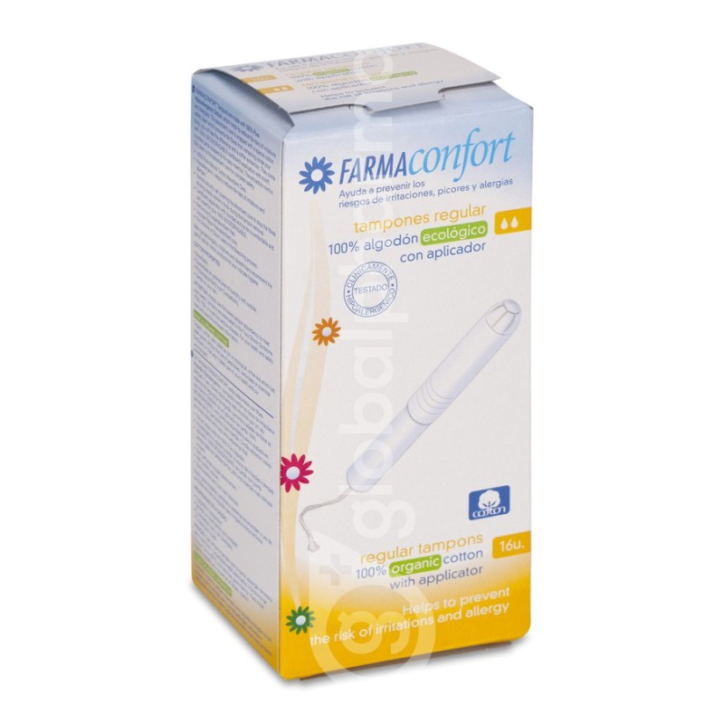 Tampones 100% Algodón Farmaconfort con Aplicador 16 Unidades Regular