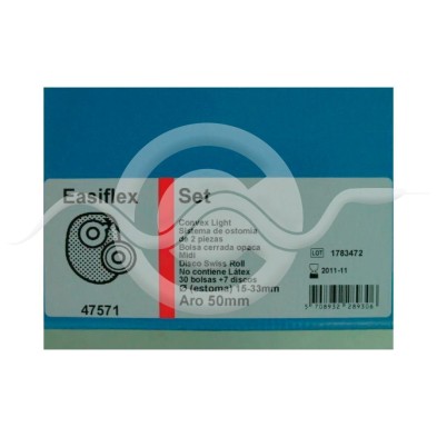 Bolsas de Colostomía de Sistema Doble con Acoplamiento Adh Sensura Flex Convex Light Maxi Opaca Rec 15 - 33 mm 30 + 7 Unidades