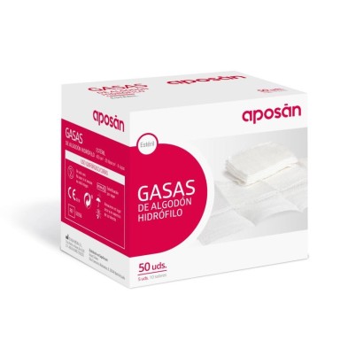 Gasa Estéril Algodón Hidrofilo Compresas Aposan 10 Sobres 5 Unidades