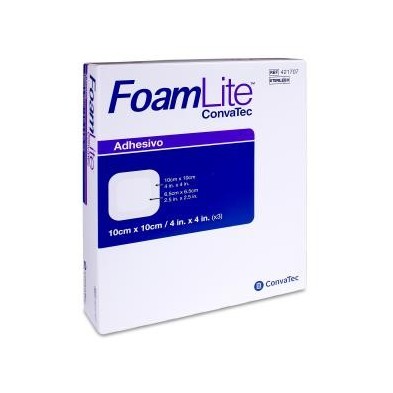 Apósito Estéril Foam Lite Convatec 3 Unidades 10 x 10 cm