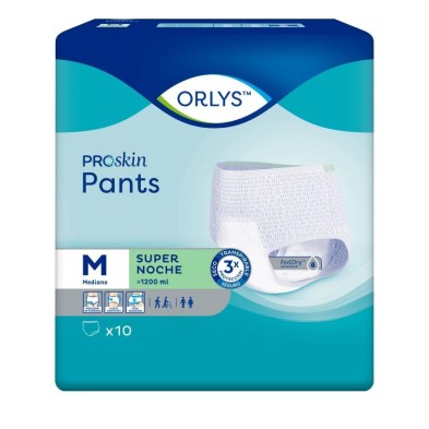 Absorbente Incontinencia Orina Super-noche Anatómico Orlys Protection Pants 40 Unidades Talla Mediana