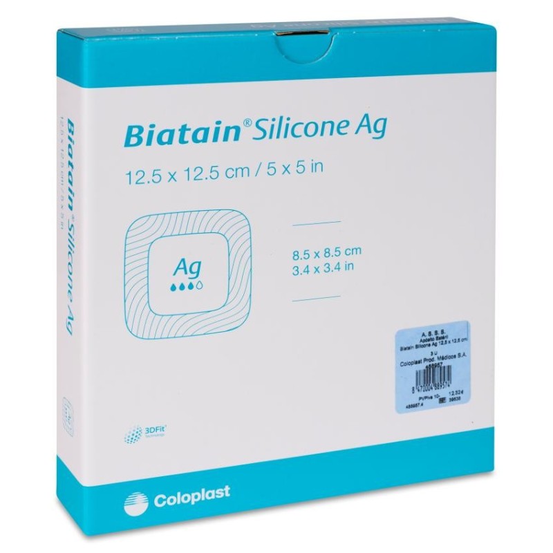 Apósito Estéril Biatain Silicone Ag 3 Unidades 12,5 x 12,5 cm