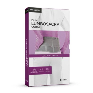 Faja Lumbosacra Corta Farmalastic 1 Unidad Talla Grande/extra Grande Color Gris