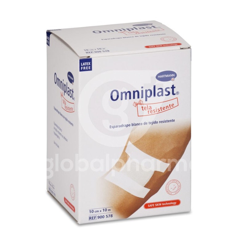 Esparadrapo Hipoalergico Omniplast Tejido Resistente 1 Unidad 10 m x 10 cm Color Blanco