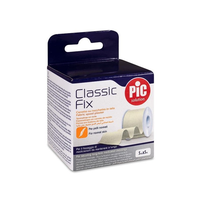 Esparadrapo Pic Classic Fix Tejido 1 Unidad 5 m x 5 cm Color Blanco
