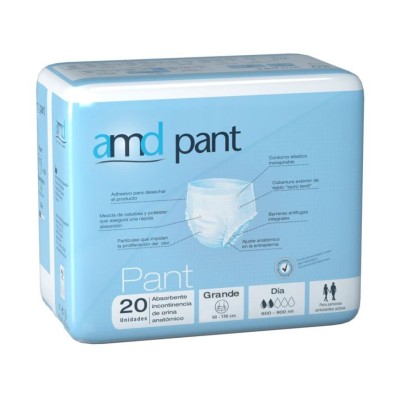Absorbente Incontinencia Orina Día Anatómico Amd Pants 40 Unidades Talla Grande