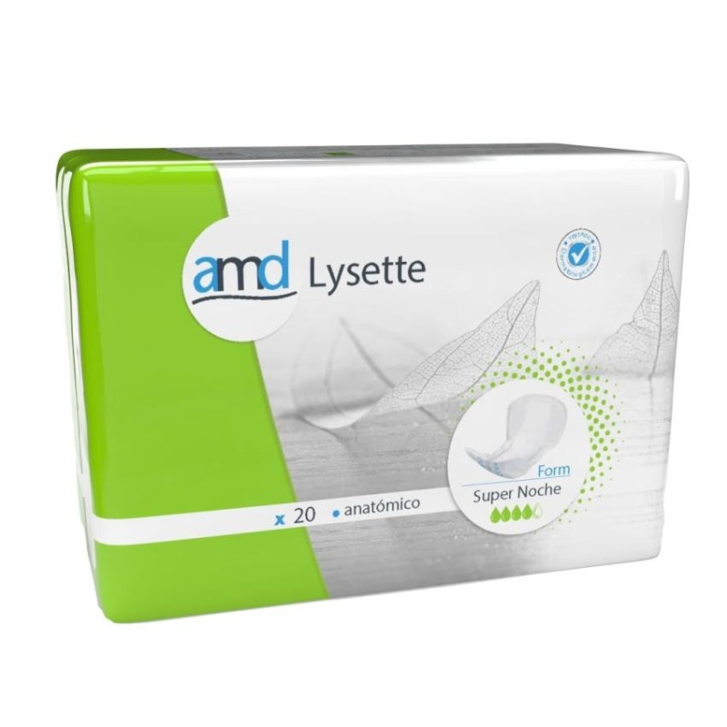 Absorbente Incontinencia Orina Super-noche Anatómico Amd Lysette 80 Unidades