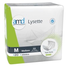 Absorbente Incontinencia Orina Super-noche Anatómico Amd Lysette Elasticos 80 Unidades Talla Mediana