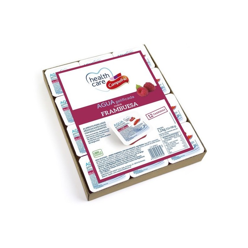 Agua Gelificada Healthcare Campofrio 12 Tarrinas 100 g Sabor Frambuesa