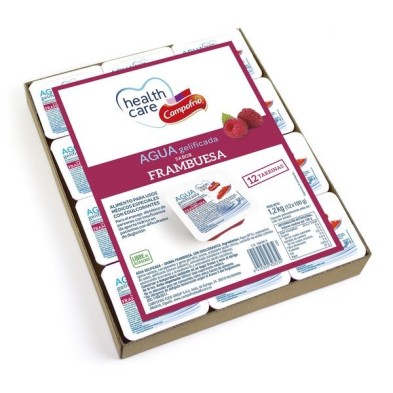 Agua Gelificada Healthcare Campofrio 12 Tarrinas 100 g Sabor Frambuesa