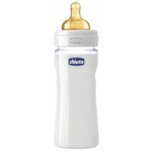 BIBERÓN CRISTAL TETINA CAUCHO CHICCO FISIOLOGICO NATURE GLASS 240 ML +0 M