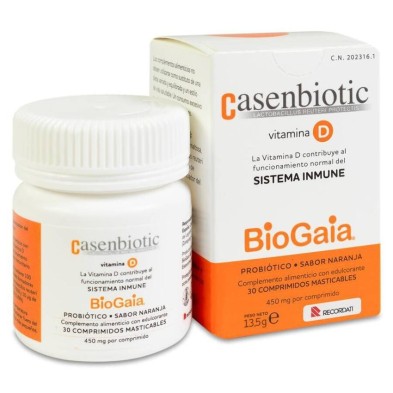 Casenbiotic Vitamina D 30 Comprimidos Masticables Sabor Naranja