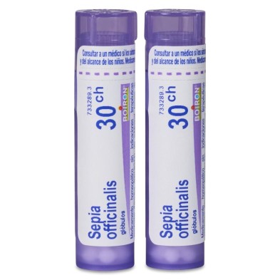 Sepia Officinalis Dt 30ch Boiron Tubos de Glóbulos 8 Gramos Medicamento Homeopático sin Indicaciones Terapéuticas Aprobada