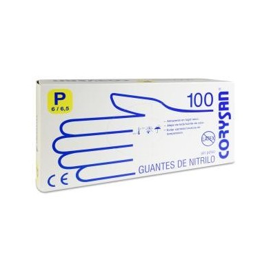 Guantes de Nitrilo para Exploracion Corysan Ambidiestro No Estéril 100 Unidades Talla Pequeña
