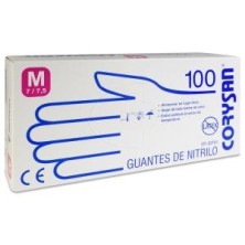Guantes de Nitrilo para Exploracion Corysan Ambidiestro No Estéril 100 Unidades Talla Mediana