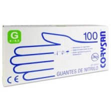 Guantes de Nitrilo para Exploracion Corysan Ambidiestro No Estéril 100 Unidades Talla Grande
