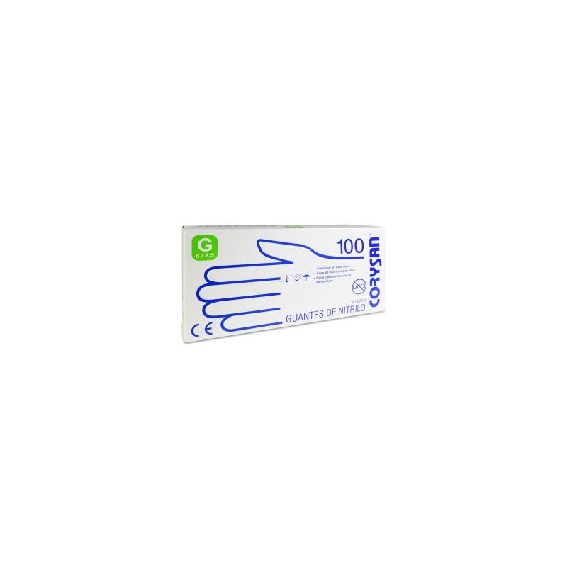 Guantes de Nitrilo para Exploracion Corysan Ambidiestro No Estéril 100 Unidades Talla Grande