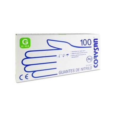 Guantes de Nitrilo para Exploracion Corysan Ambidiestro No Estéril 100 Unidades Talla Grande