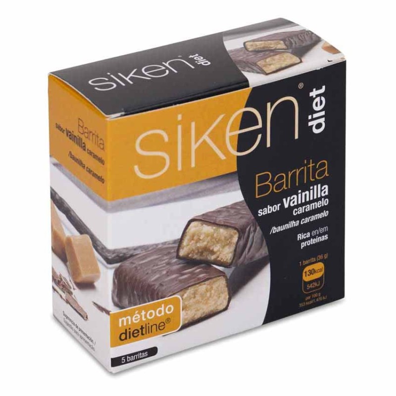 Siken Diet 5 Barritas 36 g Sabor Vainilla Caramelo