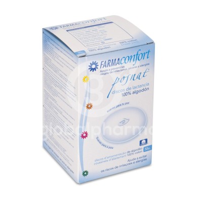 Discos Absorbentes Lactancia Farmaconfort 100% Algodón 30 Discos