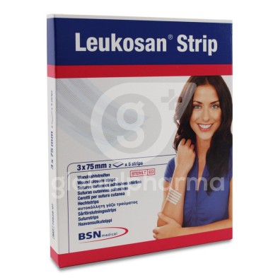 Leukosan Strip Sutura Cutánea Estéril Tira 75 mm x 3 mm 10 Tiras