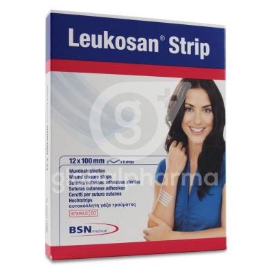 Leukosan Strip Sutura Cutánea Estéril Tira 100 mm x 12 mm 12 Tiras