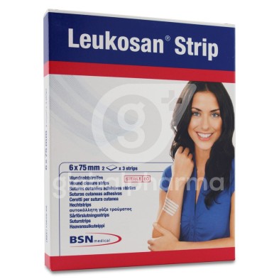 Leukosan Strip Sutura Cutánea Estéril Tira 75 mm x 6 mm 6 Tiras