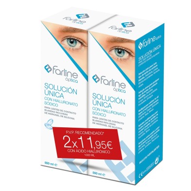 Farline Optica Solución Única con Hialurónico 2 Envases 500 ml Duplo