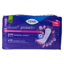 Absorbente Incontinencia Orina Noche Anatómico Tena Discreet Noche Normal 10 Unidades