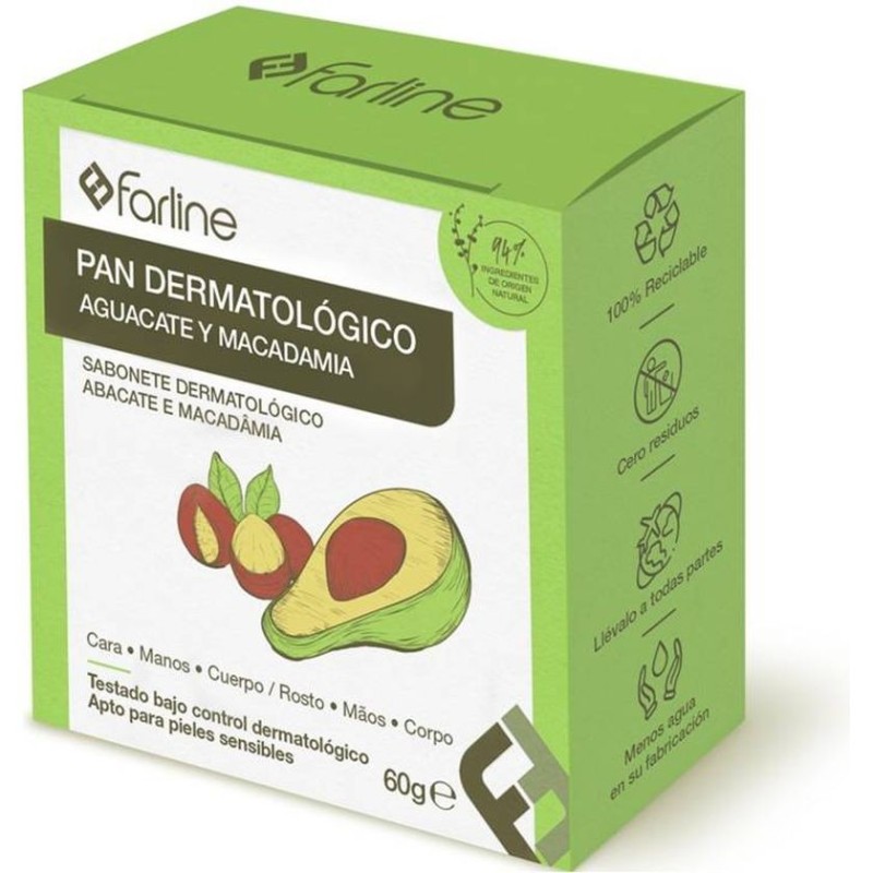 Farline Pan Dermatologico Aguacate y Macadamia 1 Pastilla 100 g