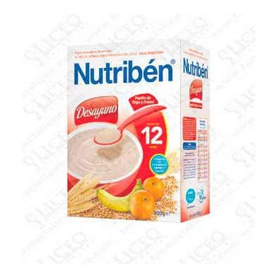 NUTRIBEN DESAYUNO PAPILLA DE TRIGO CON FRUTA 900 GR