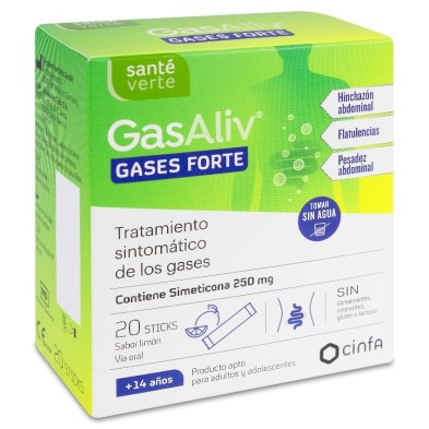Sante Verte Gasaliv Gases Forte 20 Sticks 250 mg