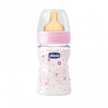 BIBERON TETINA CAUCHO CHICCO FLUJO NORMAL ROSA 150 ML +0 M