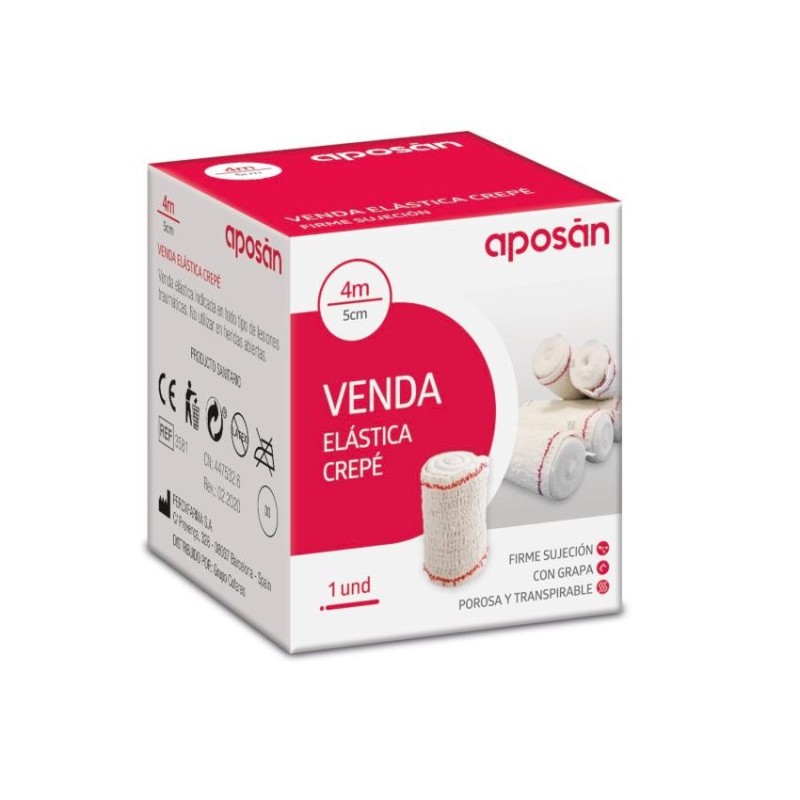 Venda Elastica Aposan 1 Unidad 4 m x 5 cm
