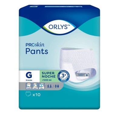 Absorbente Incontinencia Orina Super-noche Anatómico Orlys Protection Pants 80 Unidades Talla Grande