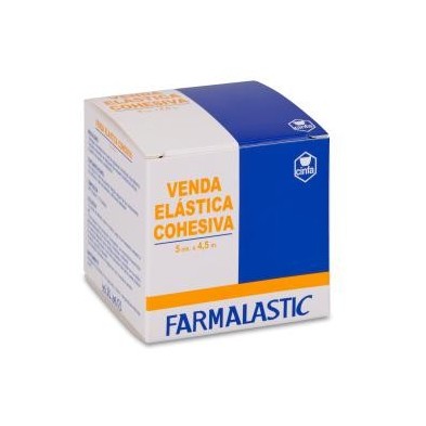 Venda Elastica Cohesiva Farmalastic 1 Unidad 4,5 m x 5 cm Color Beige