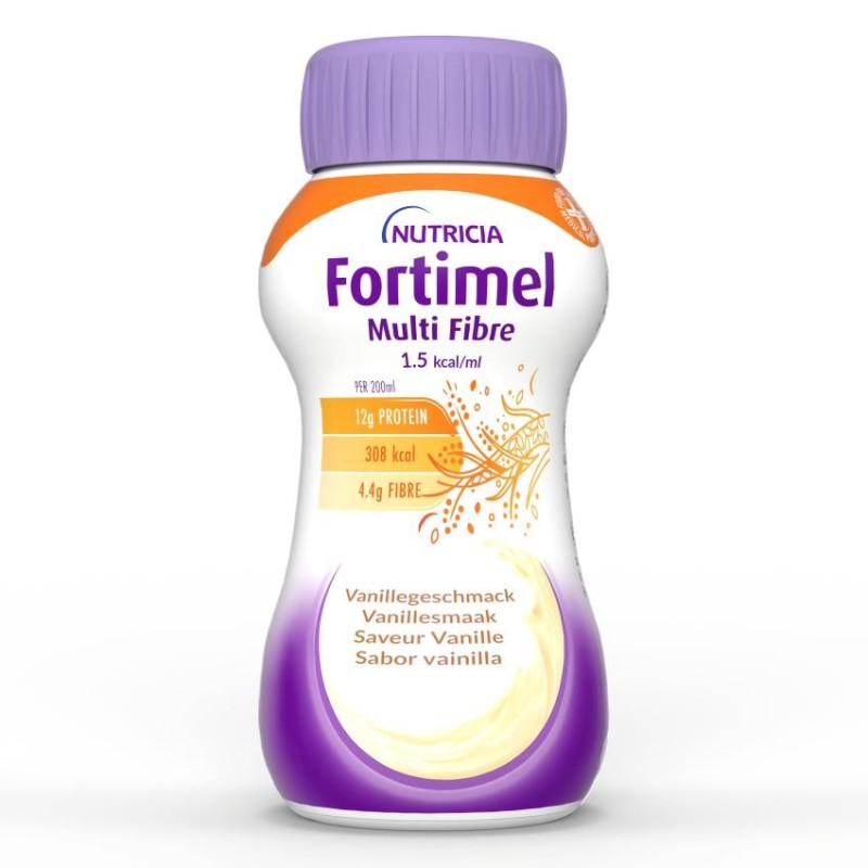 Fortimel Multi Fibre 1.5 Kcal 24 Botellas 200 ml Sabor Vainilla
