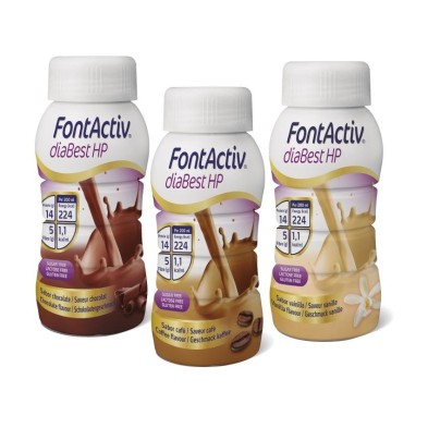 Fontactiv Diabest Hp 24 Botellas 200 ml Multisabor (8 Vainilla / 8 Café / 8 Chocolate)