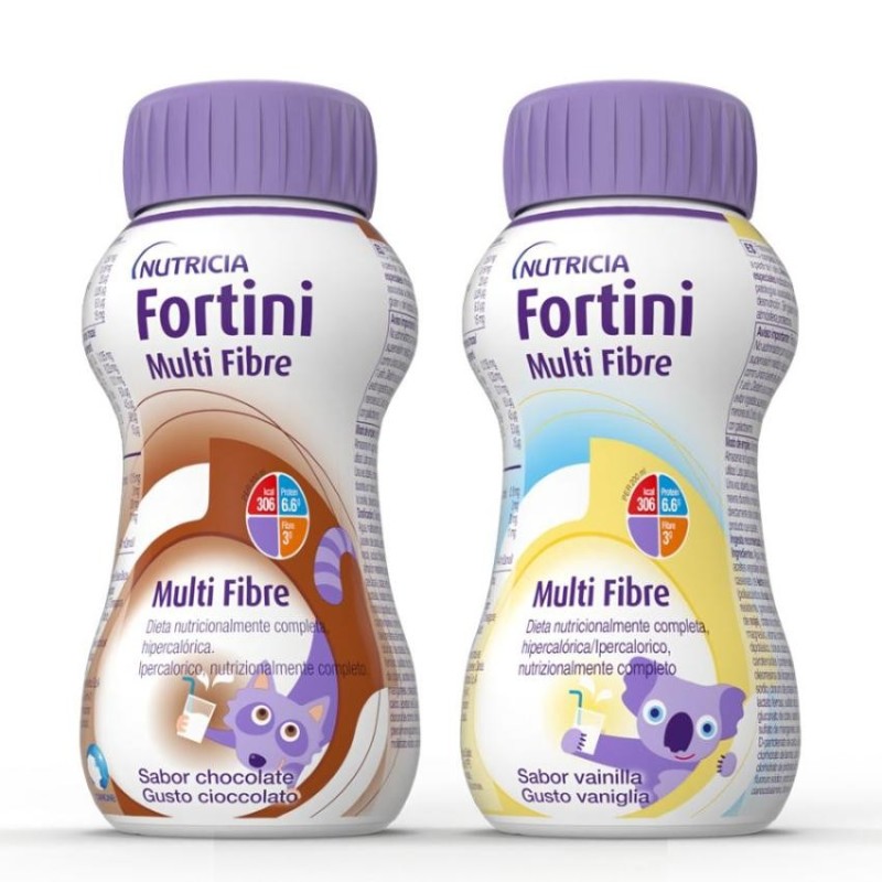 Fortini Multifibre 24 Botellas 200 ml Multisabor (12 Vainilla / 12 Chocolate)