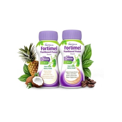 Fortimel Plantbased Protein 2 Kcal 32 Botellas 200 ml Multisabor (16 Piña y Coco/ 16 Capuchino)