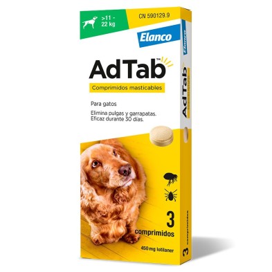 Adtab 450 mg 3 Comprimidos Masticables para Perros (11-22 kg)